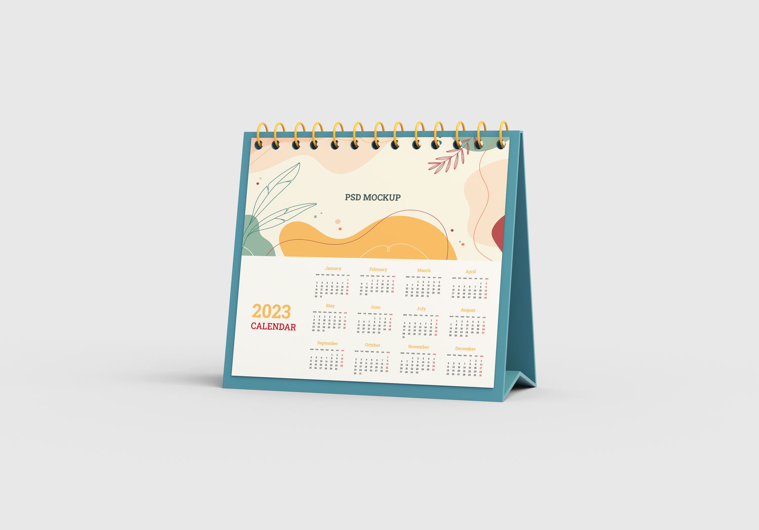 4218 5款桌面日历翻页台历设计PS样机 Set of Desk Calendar Mockups@GOOODME.COM