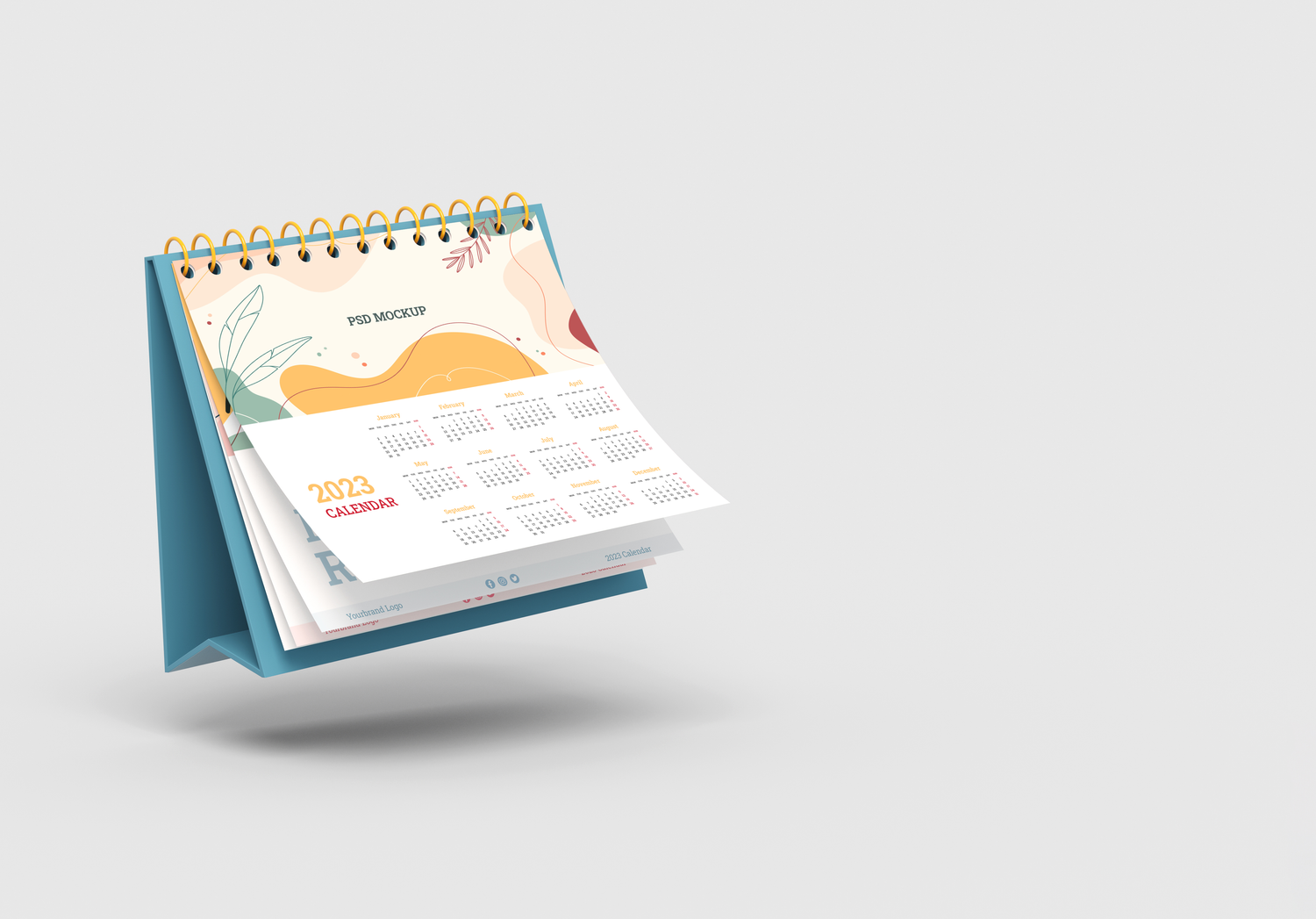 4218 5款桌面日历翻页台历设计PS样机 Set of Desk Calendar Mockups@GOOODME.COM