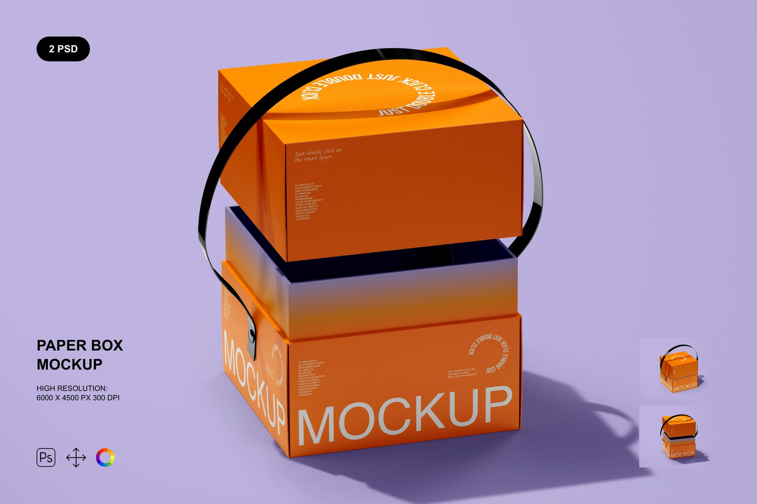 4220 2款质感包装纸盒快递盒礼品盒打包盒天地盒PS样机Paper Box Mockup Set2@GOOODME.COM