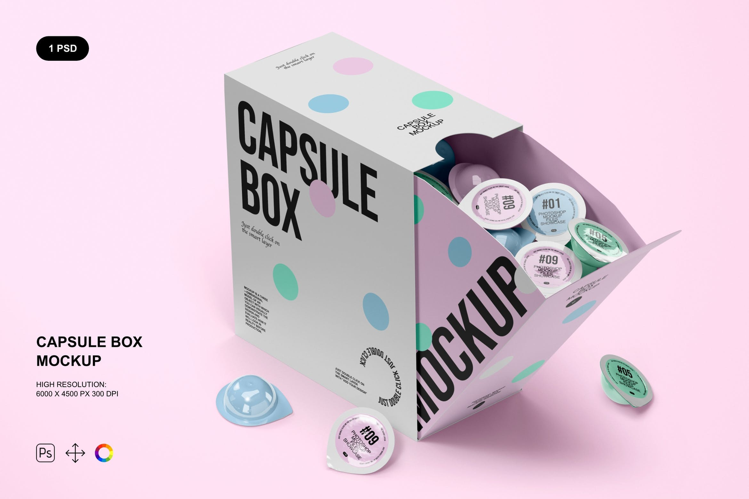 4221 咖啡胶囊盒品牌推广展示ps包装样机素材设计mockup模板 Capsule Box Mockup@GOOODME.COM