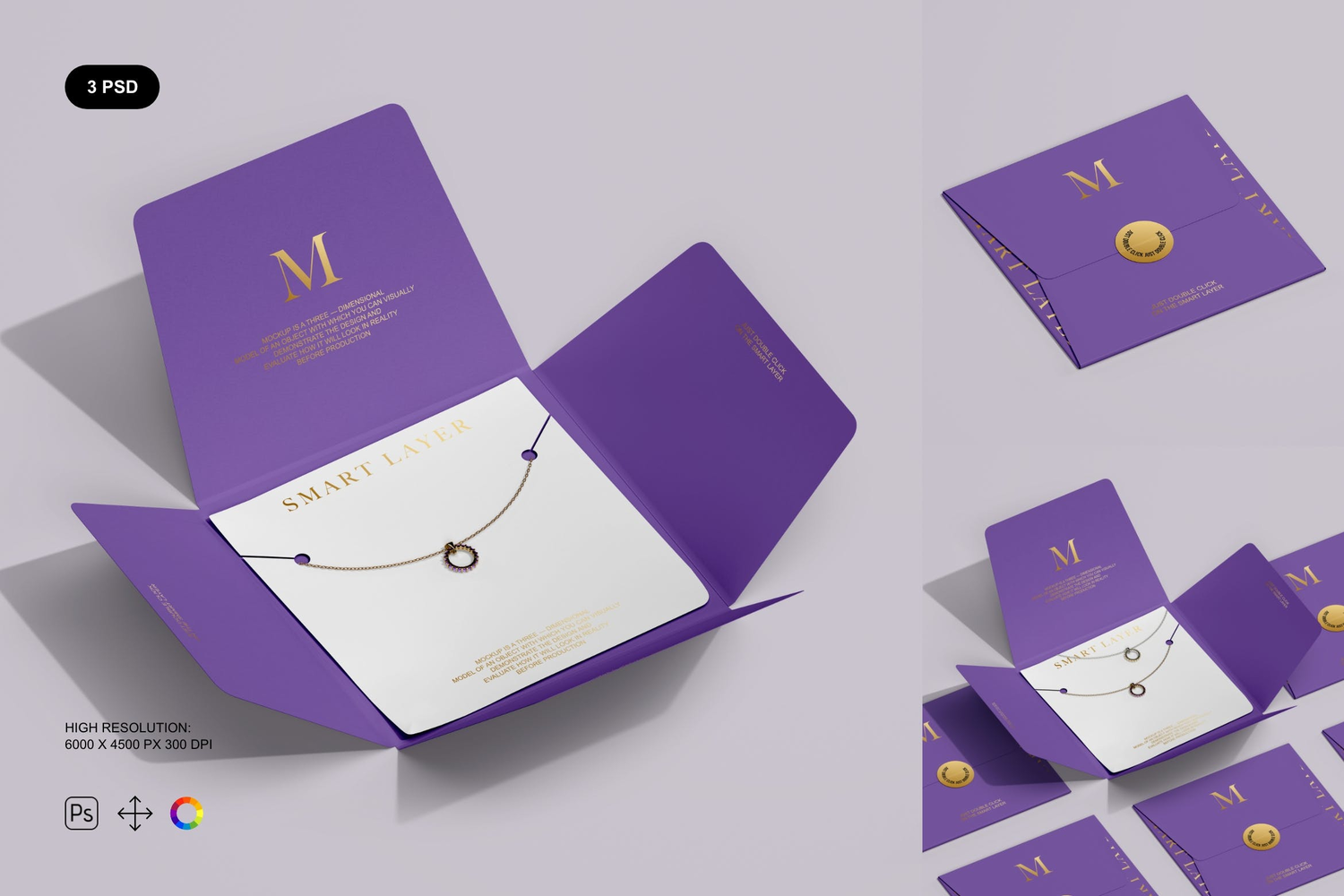 4243 3款纸袋珠宝手势项链极简质感包装设计PSD样机Jewelry Packaging Mockup Set@GOOODME.COM