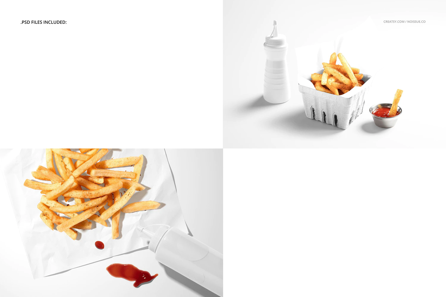 4263 炸薯条食品安全包装纸设计展示样机PSD模板素材 Food Safe Paper Mockup French Fries@GOOODME.COM