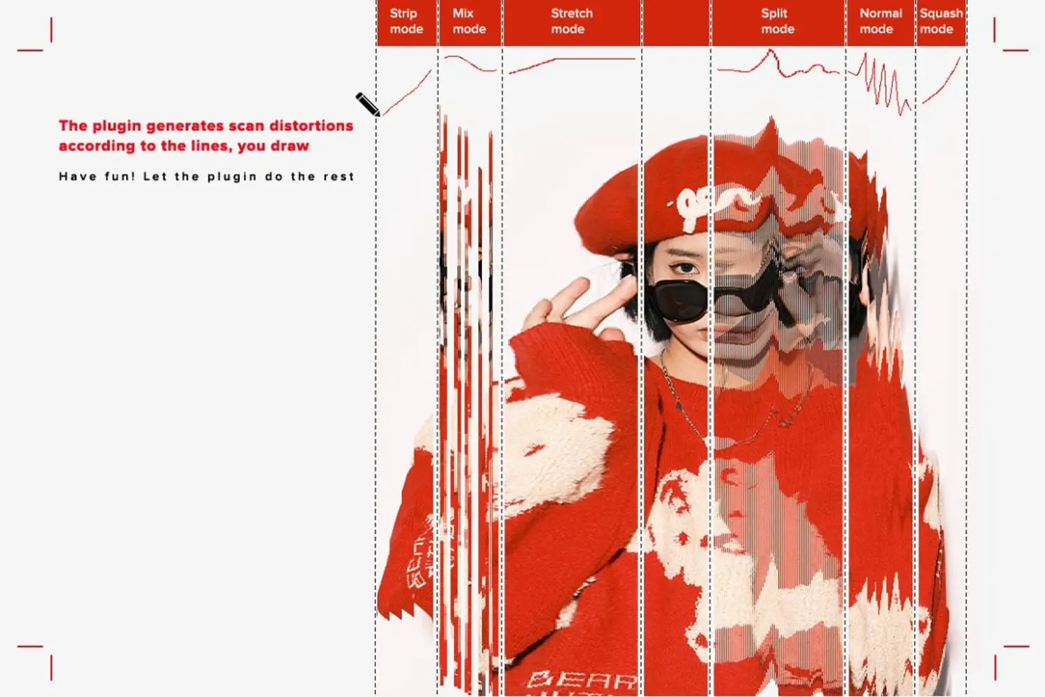 4274 80年代复古扭曲毛刺故障位移照片处理特效PS扩展插件设计素材 GhostScan – Photoshop Plugin@GOOODME.COM