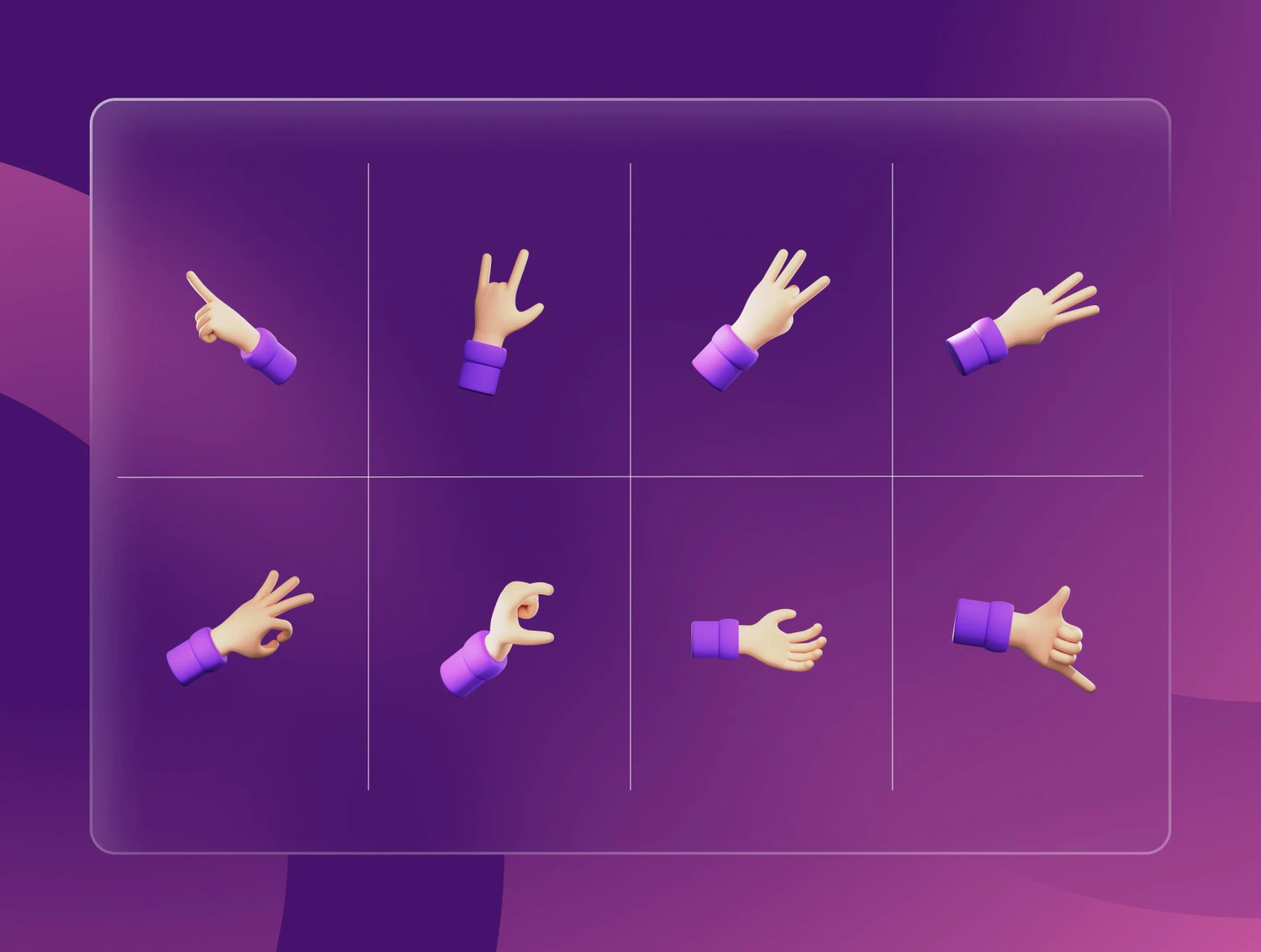 4282 16款女性卡通手势PNG免抠Blend模型素材 3D Hand Gesture Illustration Pack@GOOODME.COM