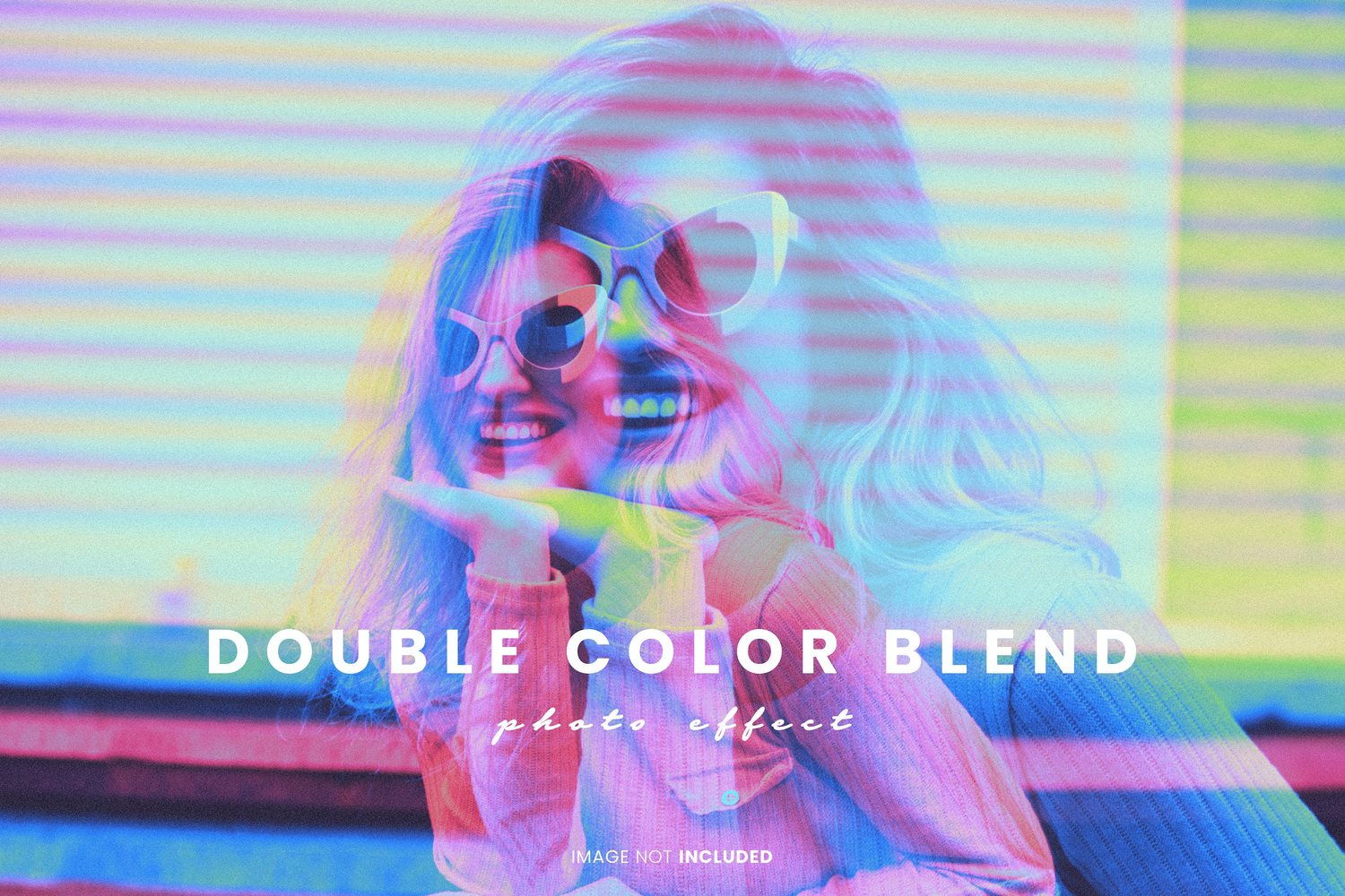 4289 双色混合效果照片修图特效PS样式模板素材 Double Color Blend Photo Effect@GOOODME.COM