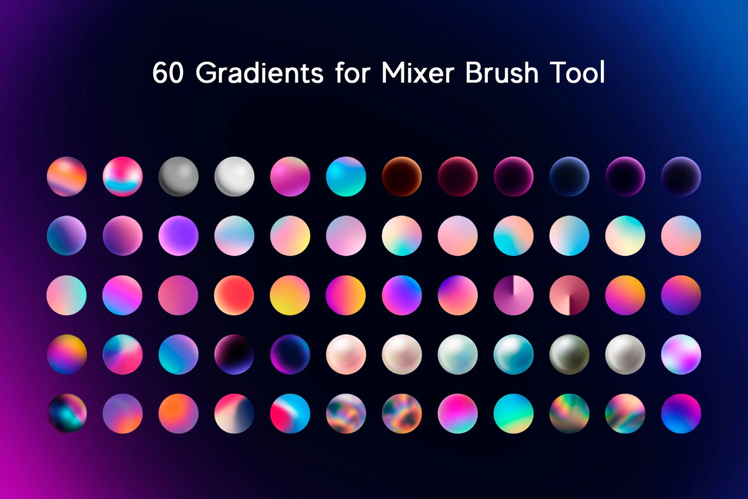 4296 潮流炫彩渐变科技背景图片抽象创意3D图形ps设计素材套装 3D Fluid Mixer Brush Gradients@GOOODME.COM