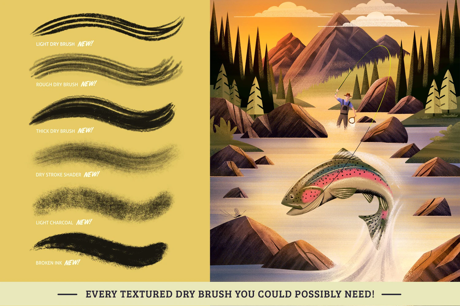 4330 30款粗糙蜡笔木炭笔干画笔艺术绘画效果iPad Procreate笔刷设计素材 Dry Texture Brushes for Procreate@GOOODME.COM