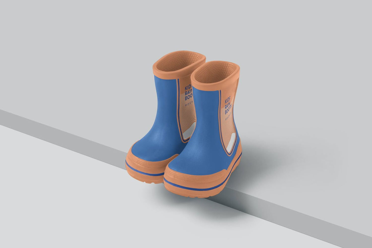 4514 5款儿童防滑雨靴设计PS样机 Kids Rain Boots Mockups@GOOODME.COM