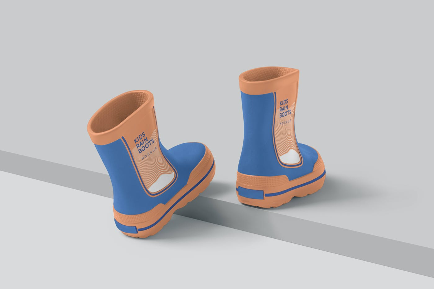 4514 5款儿童防滑雨靴设计PS样机 Kids Rain Boots Mockups@GOOODME.COM