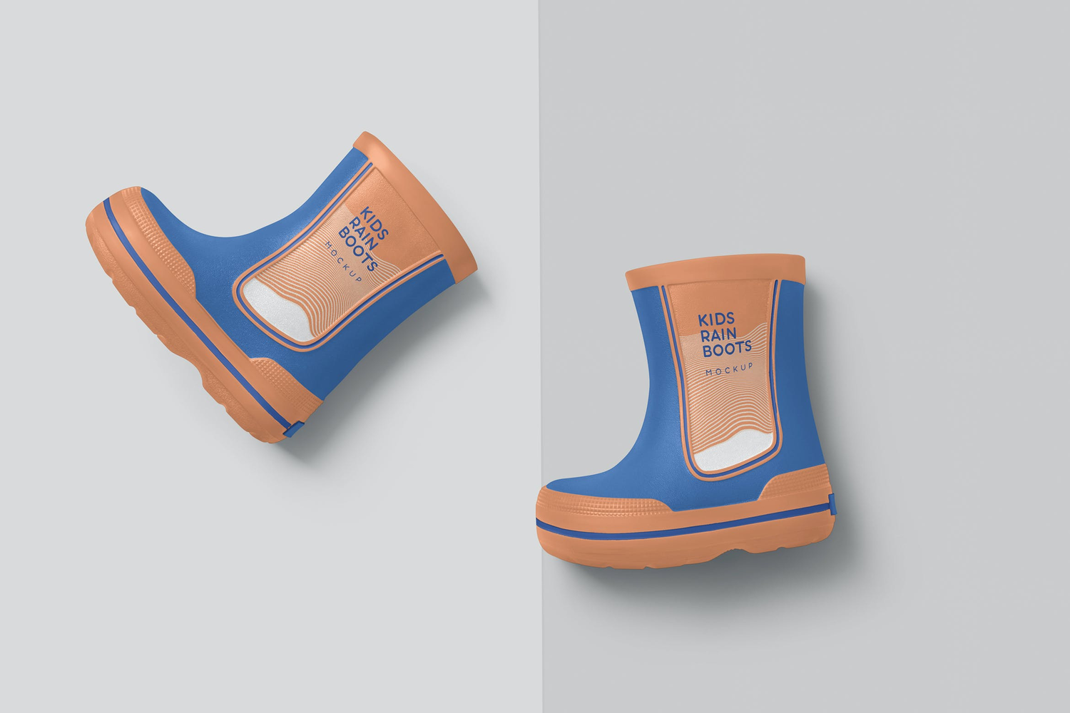 4514 5款儿童防滑雨靴设计PS样机 Kids Rain Boots Mockups@GOOODME.COM
