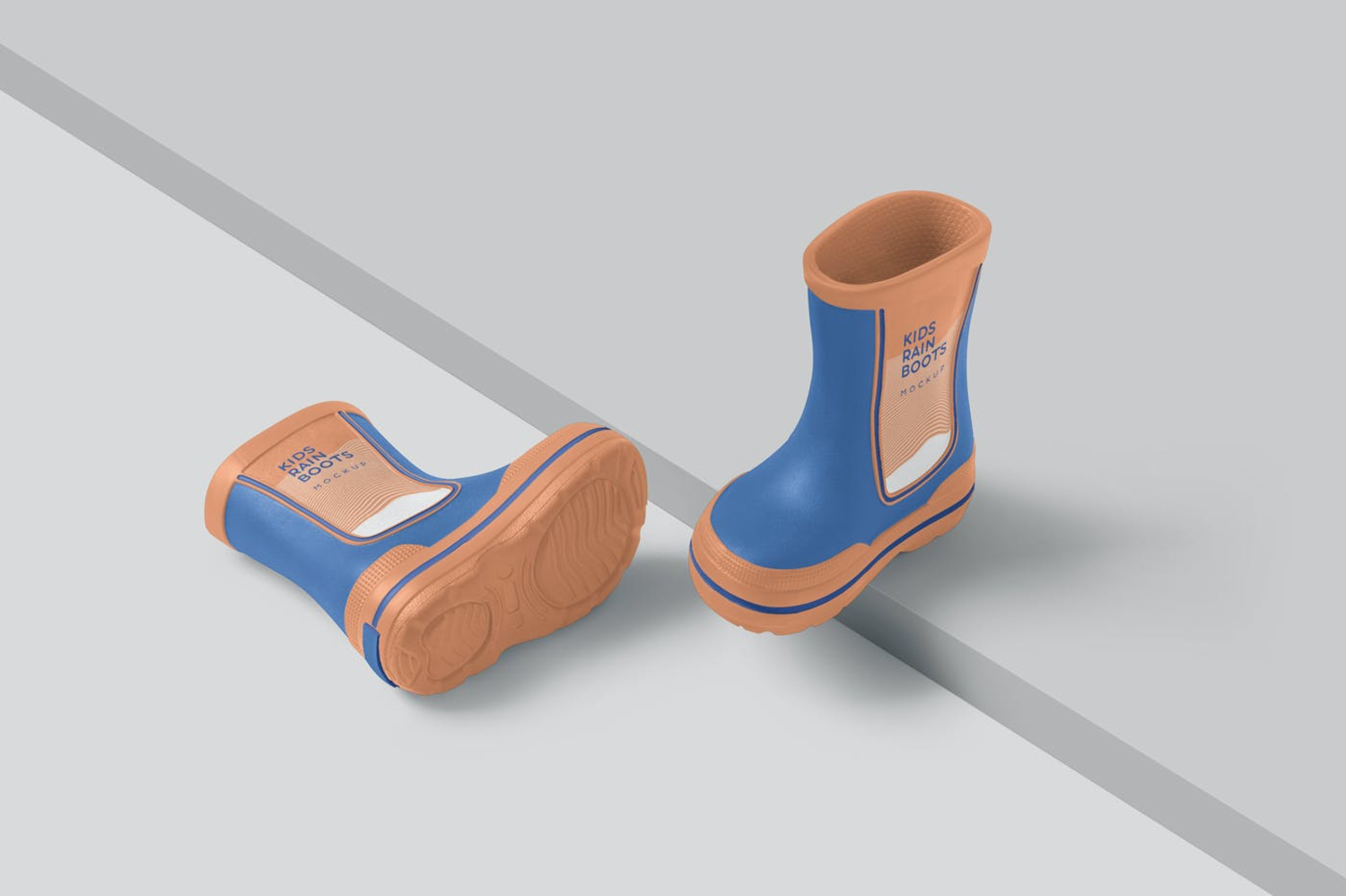 4514 5款儿童防滑雨靴设计PS样机 Kids Rain Boots Mockups@GOOODME.COM