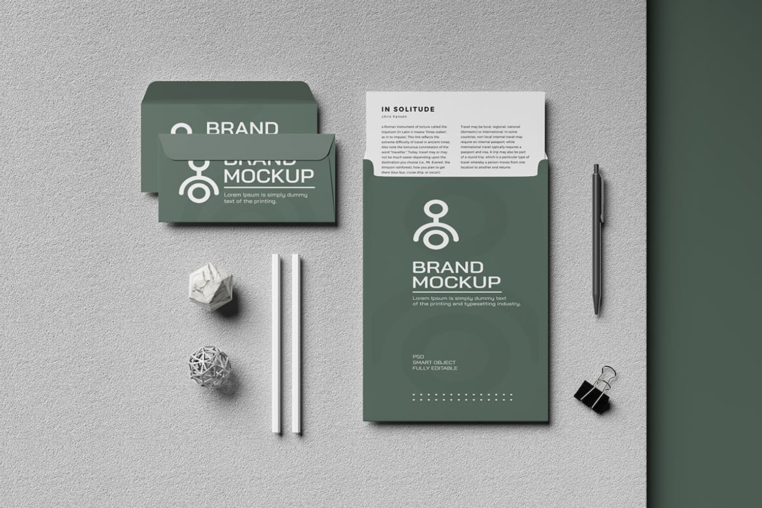 4517 5款品牌办公文具卡片VI设计PS样机合集 Minimal Corporate Stationery Mockup@GOOODME.COM