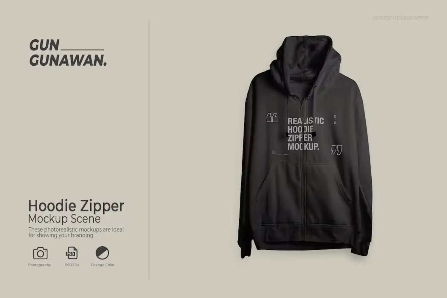 4521 连帽拉链卫衣PS样机 Hoodie Mockup@GOOODME.COM