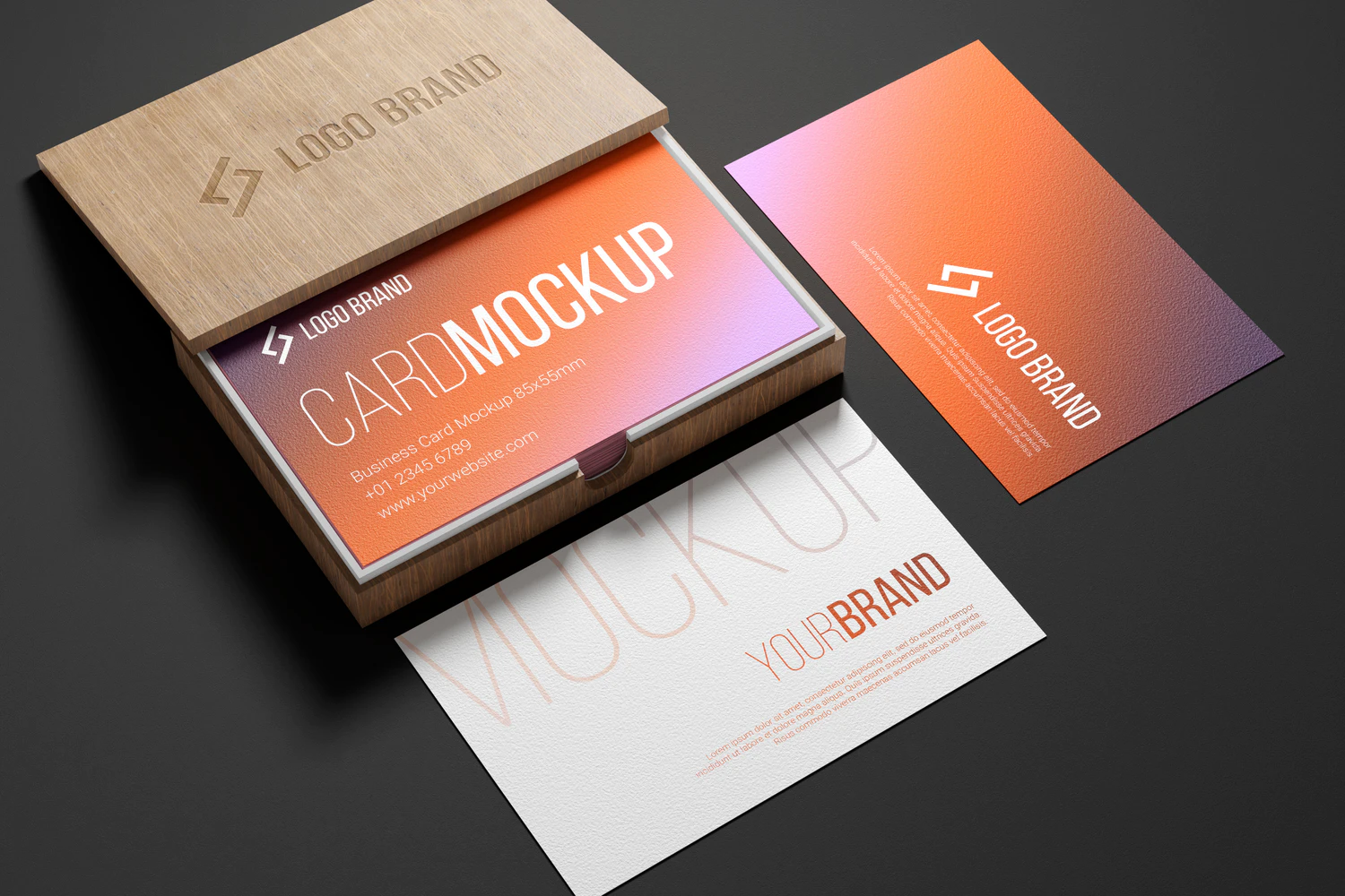 4530 3款高级质感磨砂特种纸名片卡片PS样机 Mockups of business cards@GOOODME.COM