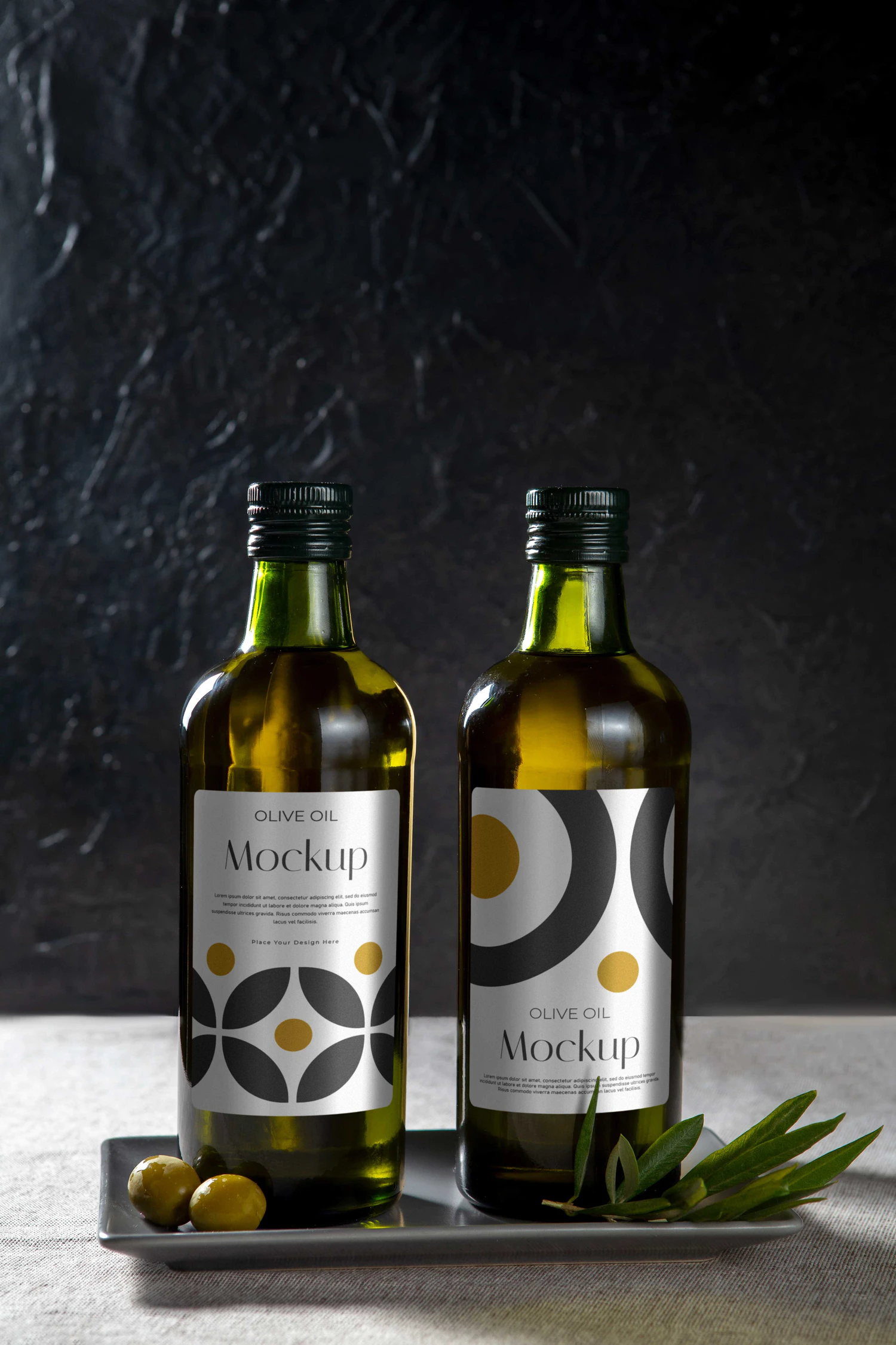 4533 10款植物橄榄油调味油玻璃瓶包装设计PS样机 Olive oil bottle mock-up set@GOOODME.COM