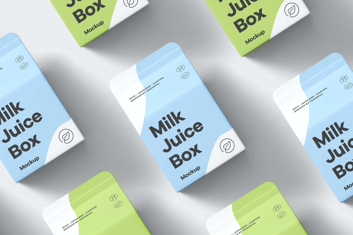 4537 6款牛奶果汁利乐装纸盒包装设计作品贴图ps样机素材展示效果图 Milk Juice Box Mock-up@GOOODME.COM