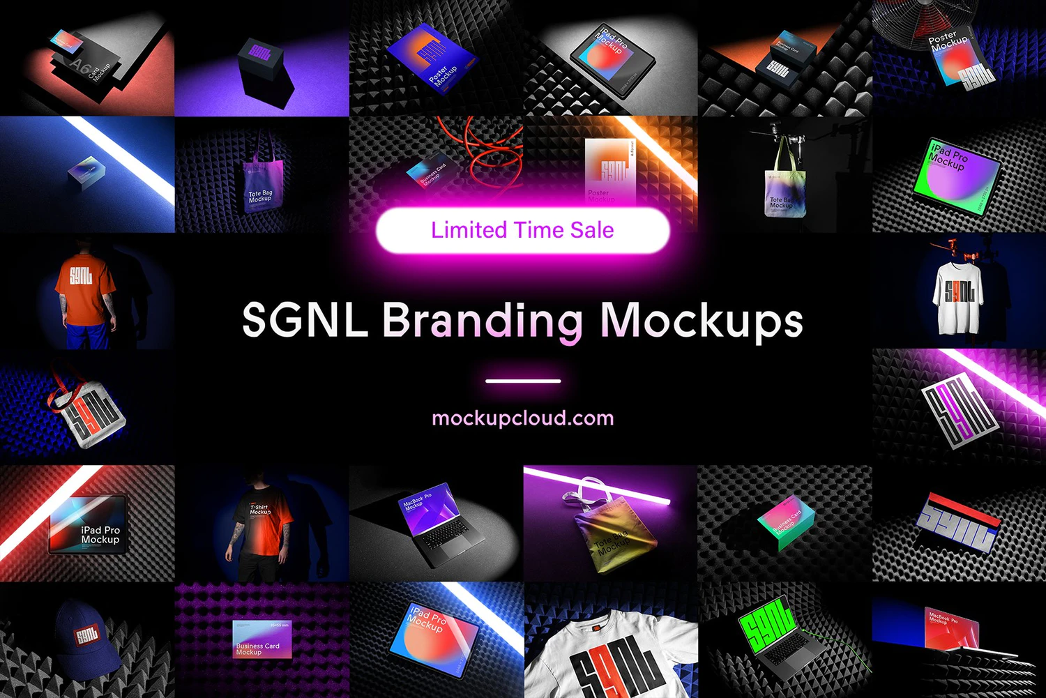 4544 31款通用品牌设计海报名片手提袋t恤文具ipad品牌vi应用设计贴图ps样机素材 SGNL Branding Mockups Kit@GOOODME.COM