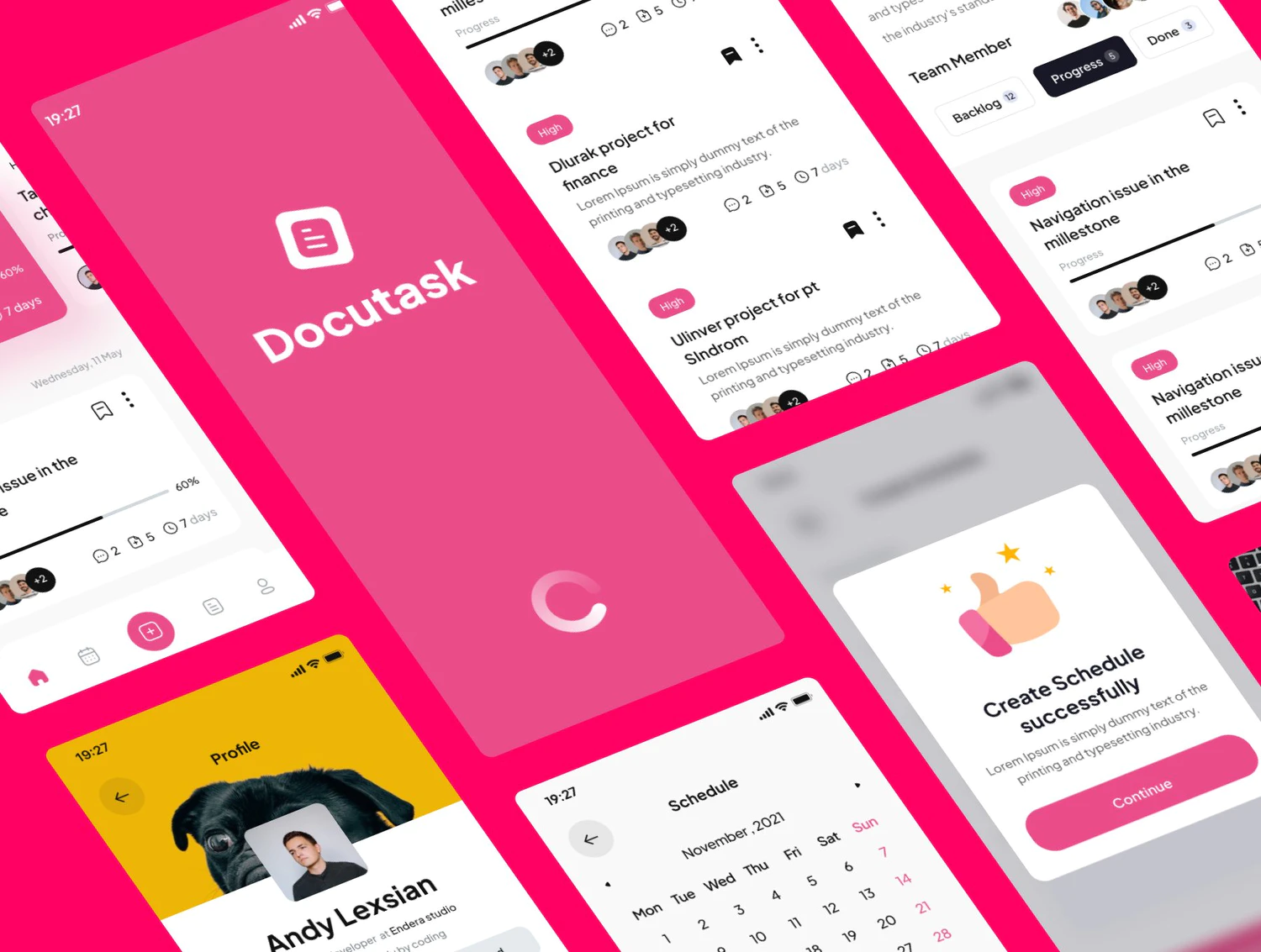 4579 现代简约任务管理APP设计UI界面设计Fig模板 Docutask – Task Manager App UI Kits@GOOODME.COM