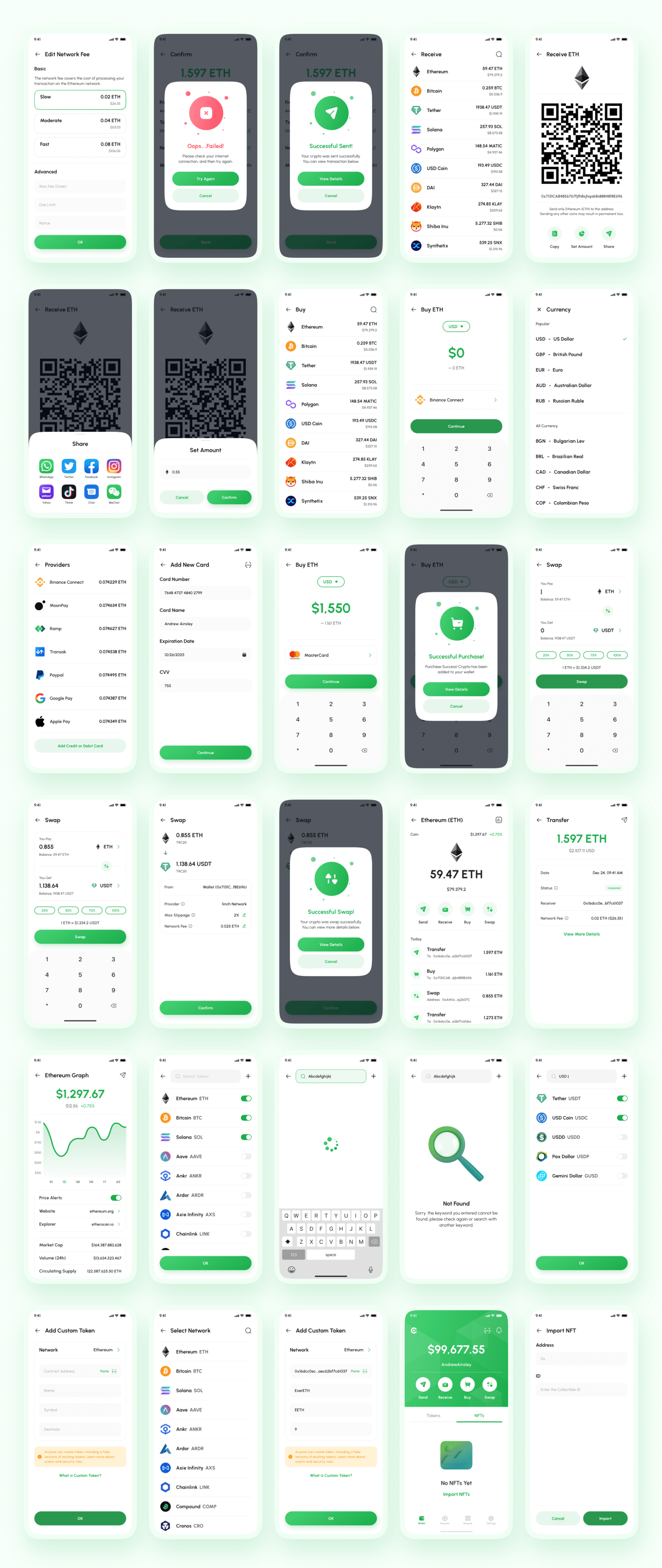 4581 数字货币加密钱包App应用程序UI界面设计Fig模板  Crista – Crypto Wallet App UI Kit@GOOODME.COM