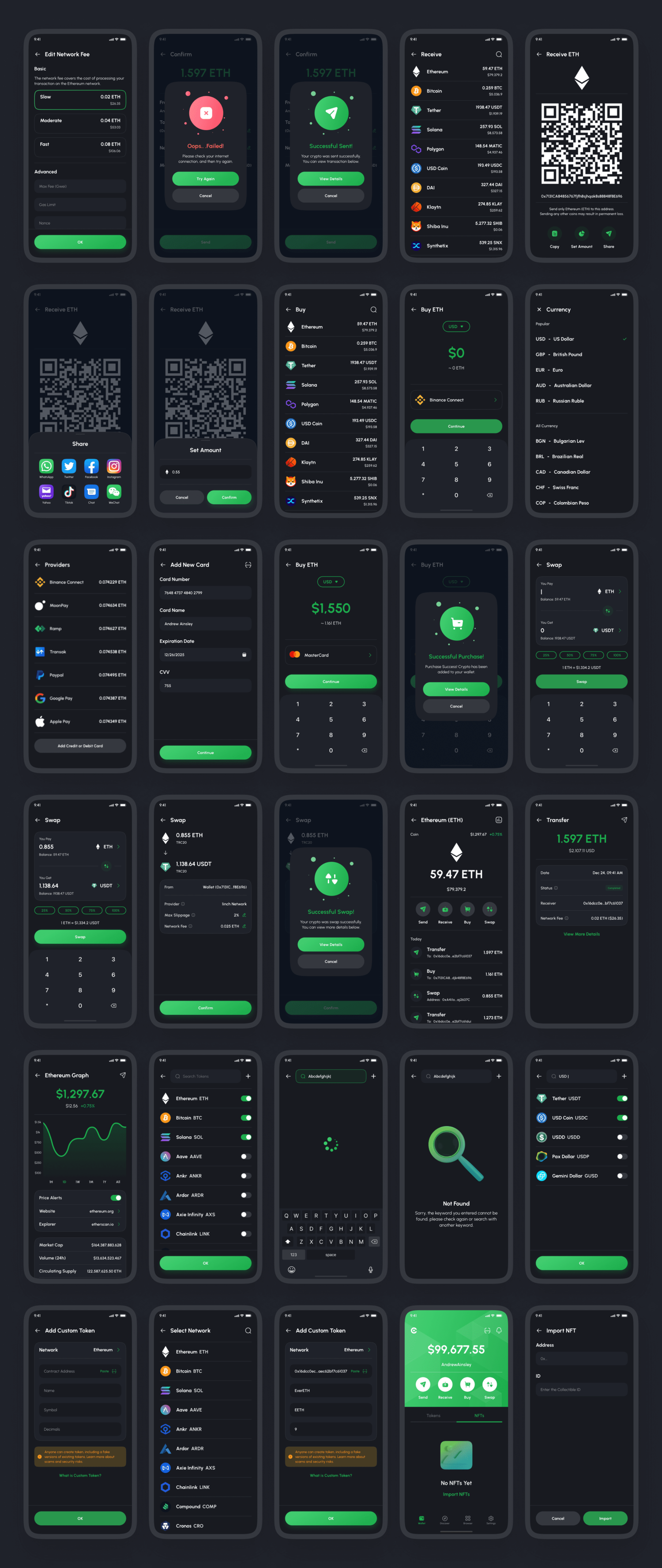 4581 数字货币加密钱包App应用程序UI界面设计Fig模板  Crista – Crypto Wallet App UI Kit@GOOODME.COM