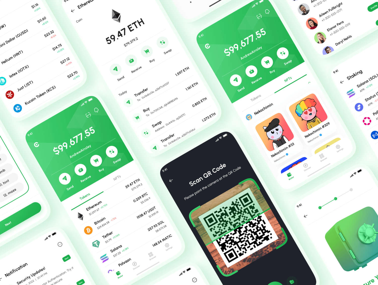 4581 数字货币加密钱包App应用程序UI界面设计Fig模板  Crista – Crypto Wallet App UI Kit@GOOODME.COM