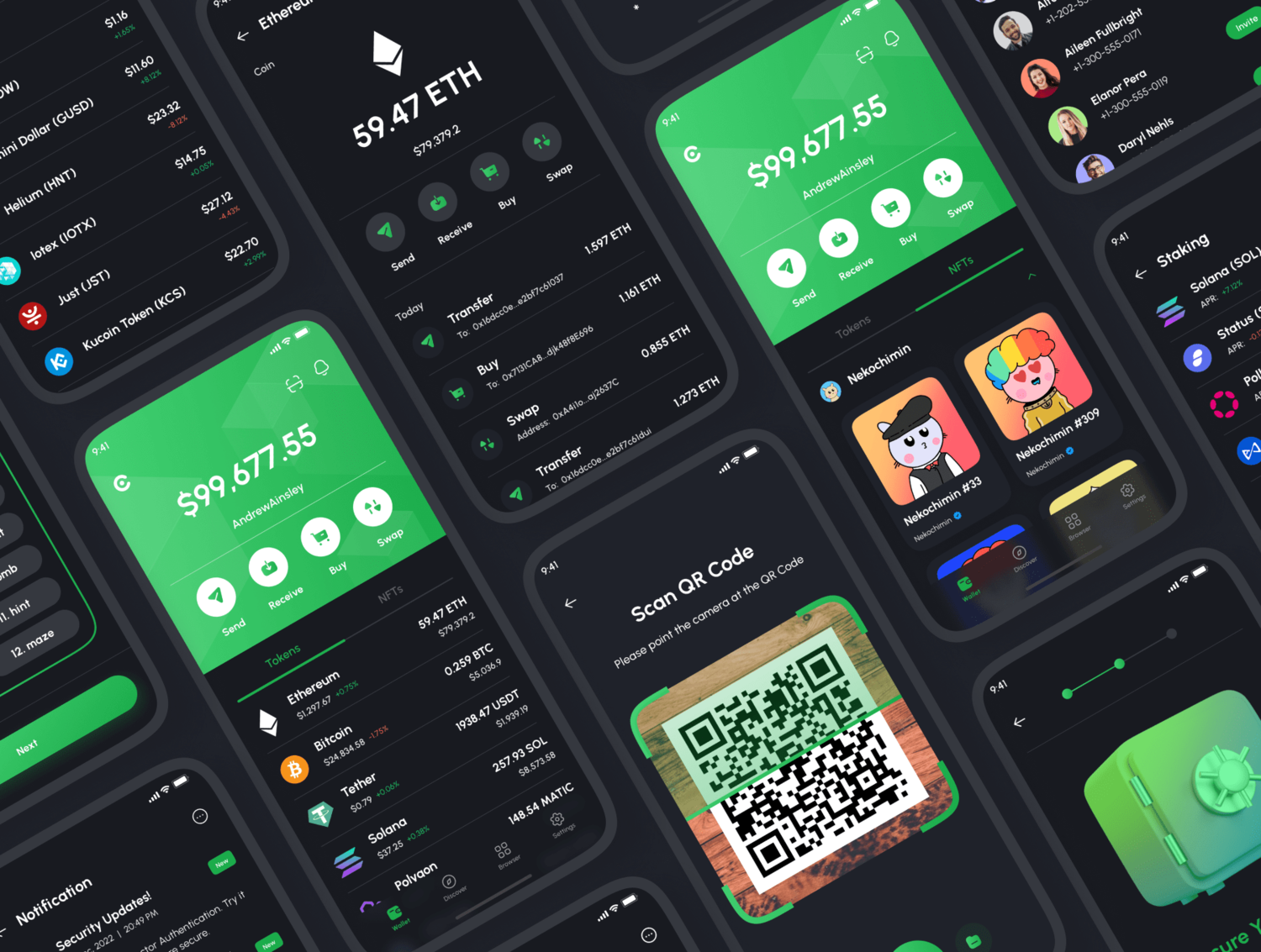 4581 数字货币加密钱包App应用程序UI界面设计Fig模板  Crista – Crypto Wallet App UI Kit@GOOODME.COM