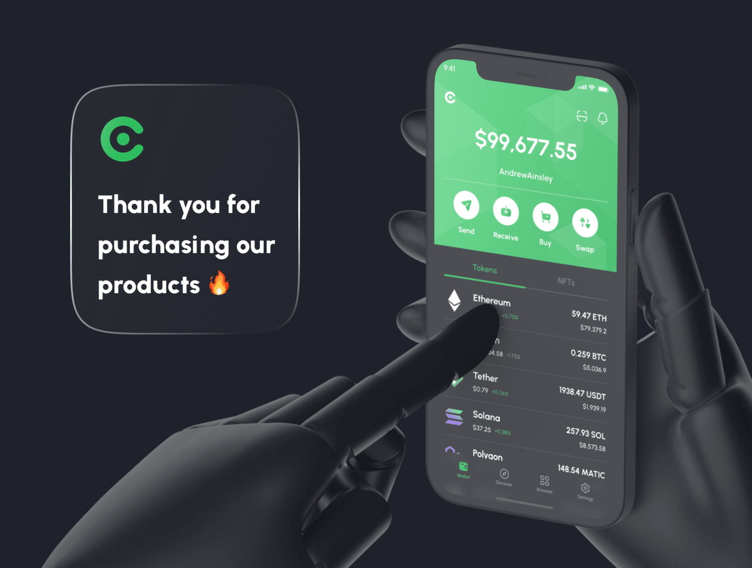 4581 数字货币加密钱包App应用程序UI界面设计Fig模板  Crista – Crypto Wallet App UI Kit@GOOODME.COM