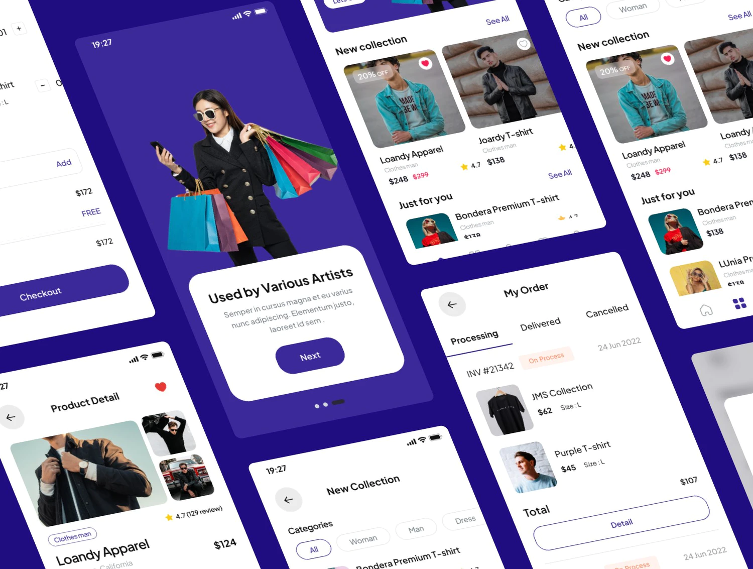 4582 时尚购物在线商城APP设计UI套件FIG模板 Ananta – E Commerce App UI Kits@GOOODME.COM