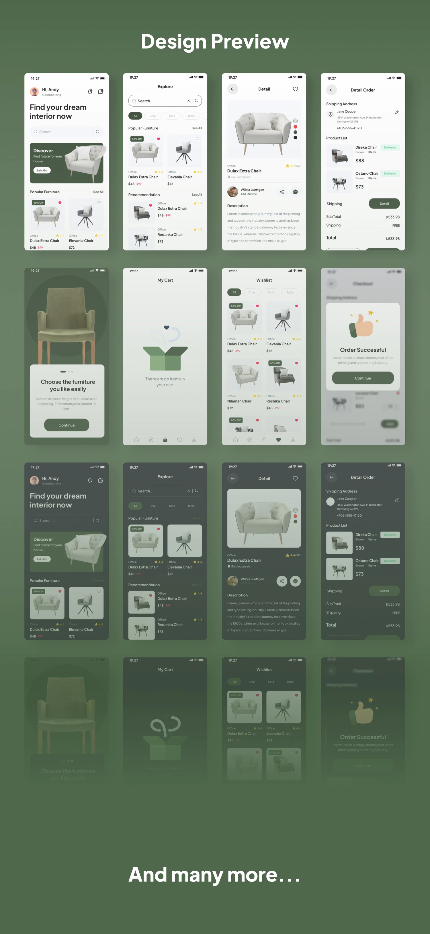 4587 家居家居品牌在线商城APP设计UI模板Fig文件 Futuristic – Furniture Apps UI Kits@GOOODME.COM