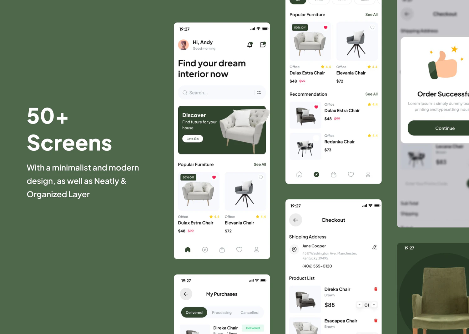 4587 家居家居品牌在线商城APP设计UI模板Fig文件 Futuristic – Furniture Apps UI Kits@GOOODME.COM