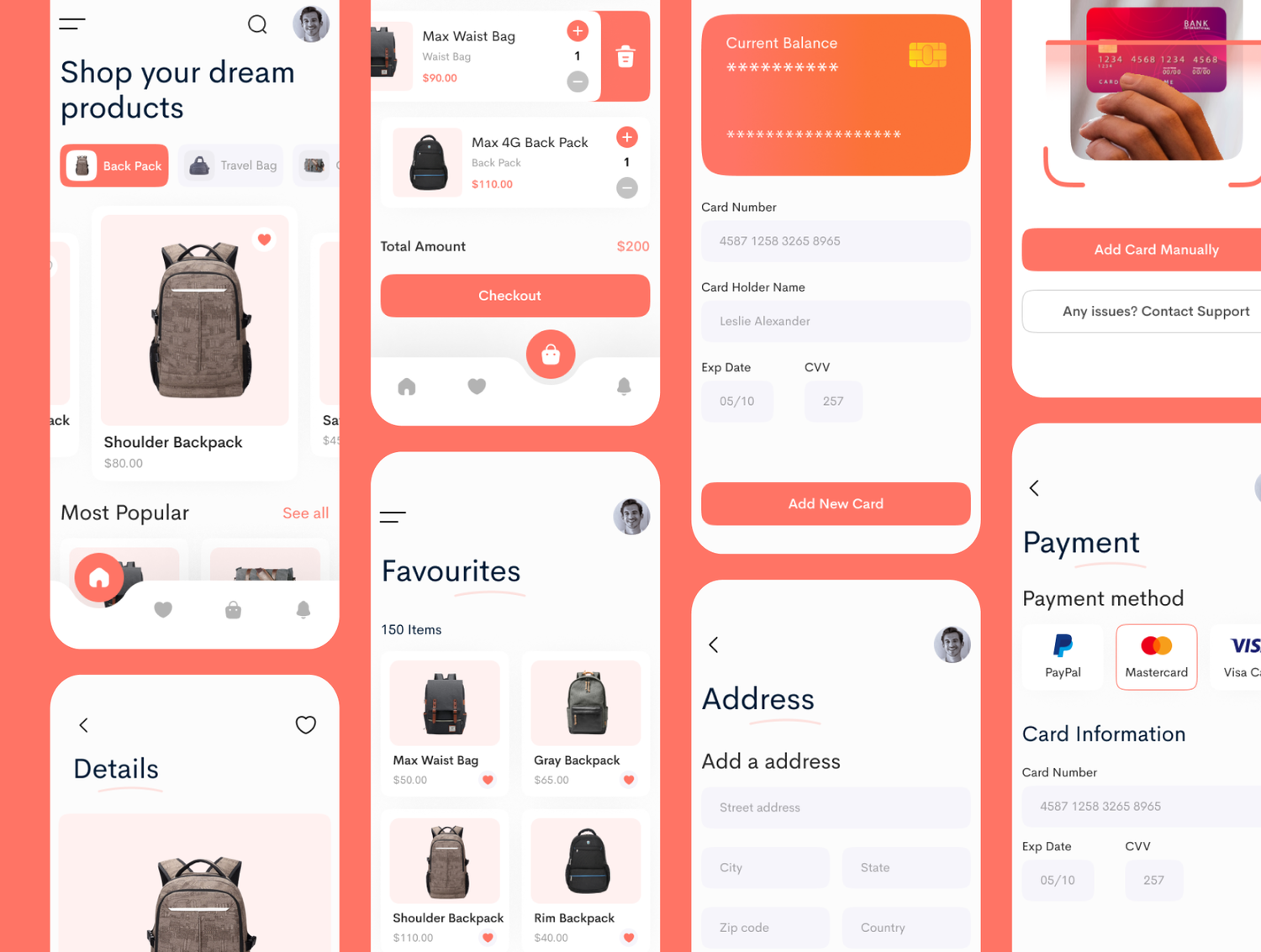 4590 服饰箱包在线购物商城UI设计套件Fig模板 Baggio – Bag Store App UI Kit@GOOODME.COM