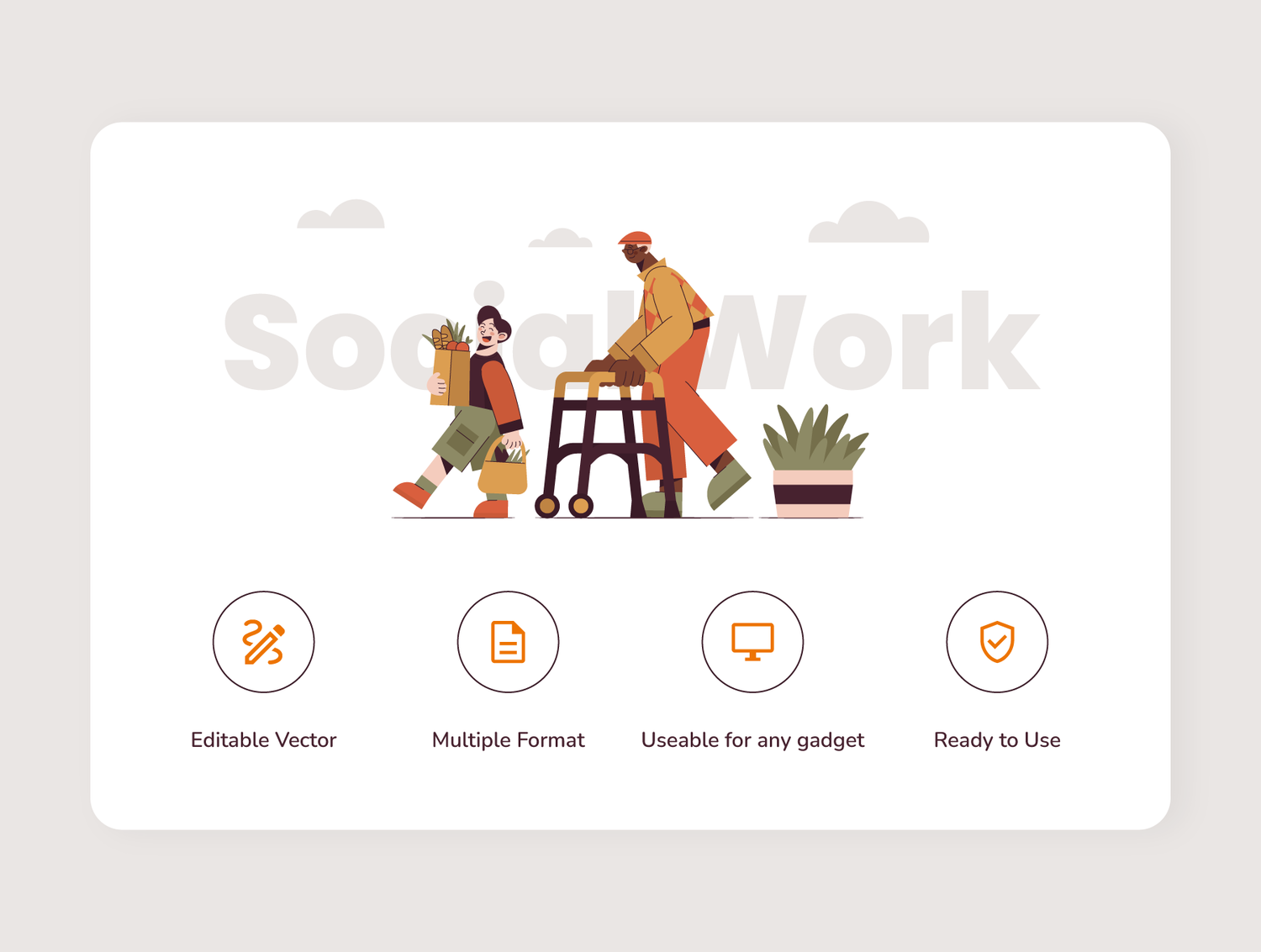 4593 爱心公益商业插画AI矢量源文件 Social Work Illustration Pack@GOOODME.COM