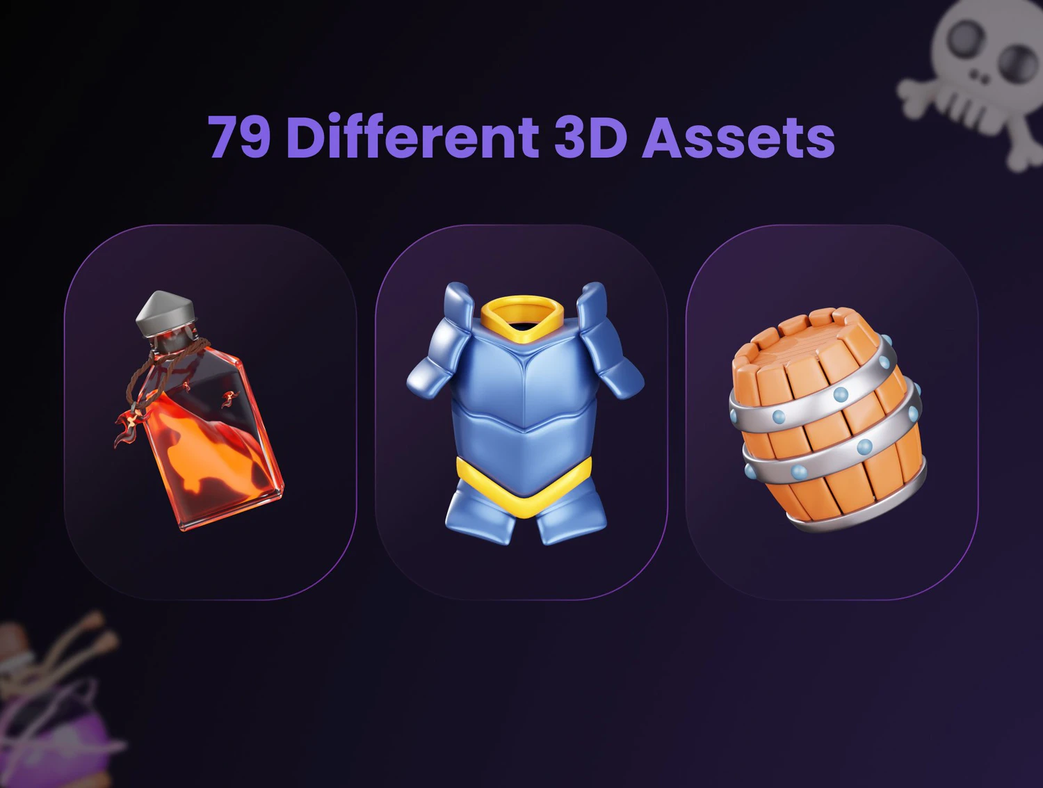 4600 79个优质的战争游戏主题元素3D图标icon素材png免抠图Blend文件 3D Game Asset 2@GOOODME.COM