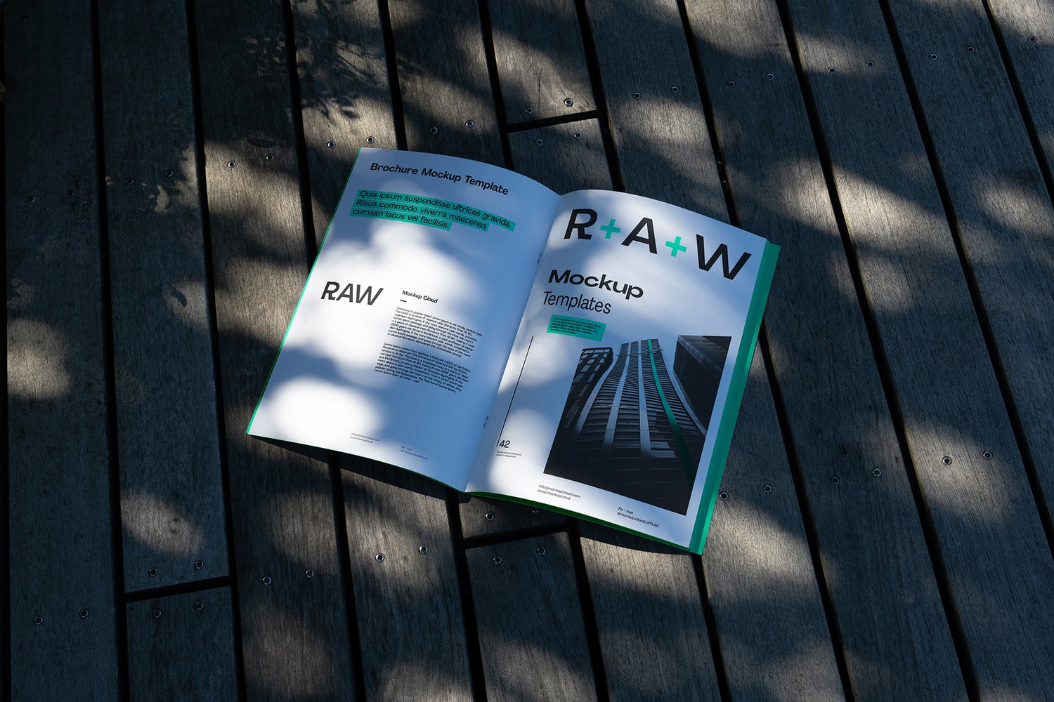 4634 7款工业风光影质感杂志画册折页封面设计作品贴图ps样机素材模板 Raw Brochures Mockups Vol 2@GOOODME.COM