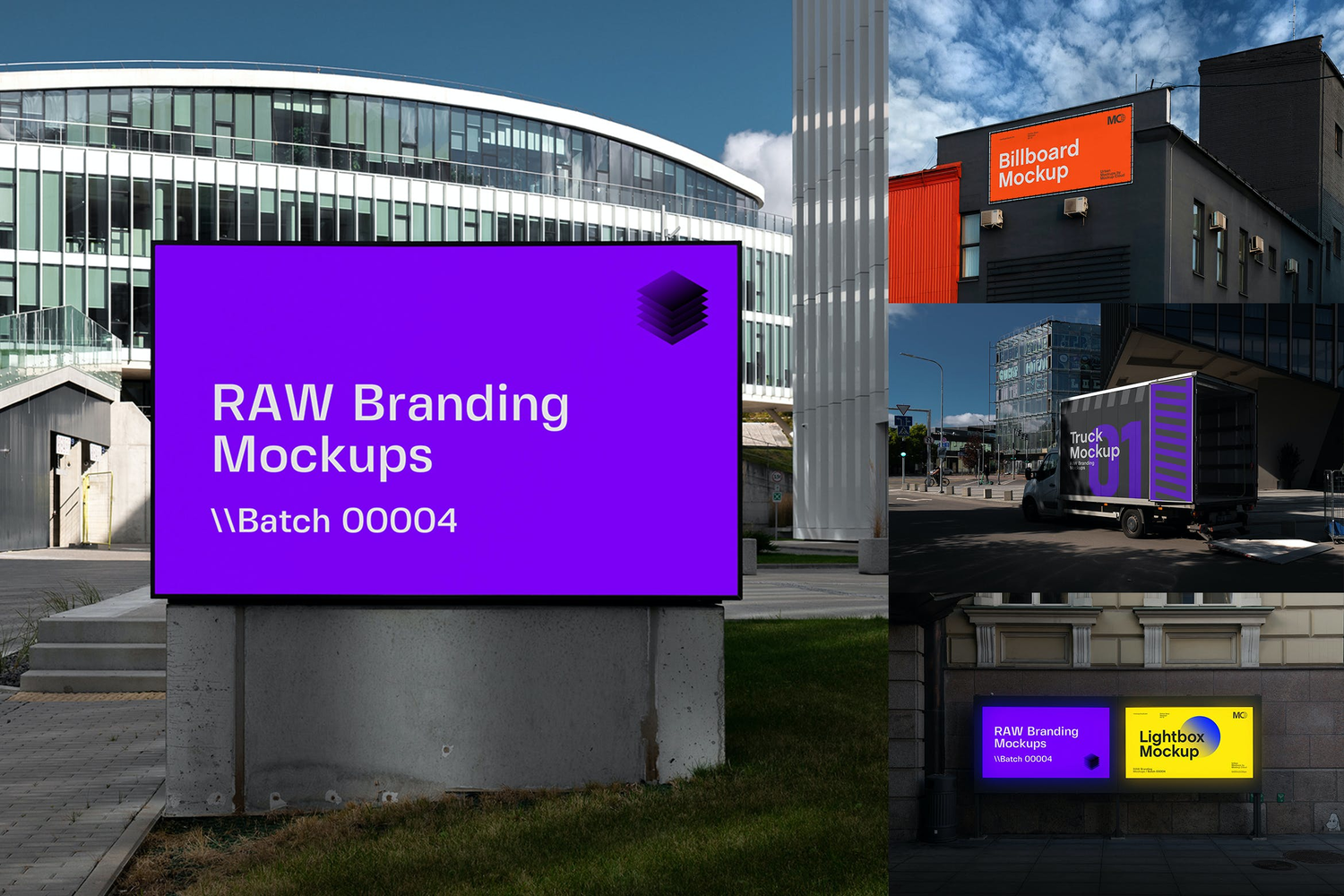 4642 11款户外灯箱广告牌海报广告位车贴品牌设计PS样机 City Branding Billboard Mockups@GOOODME.COM