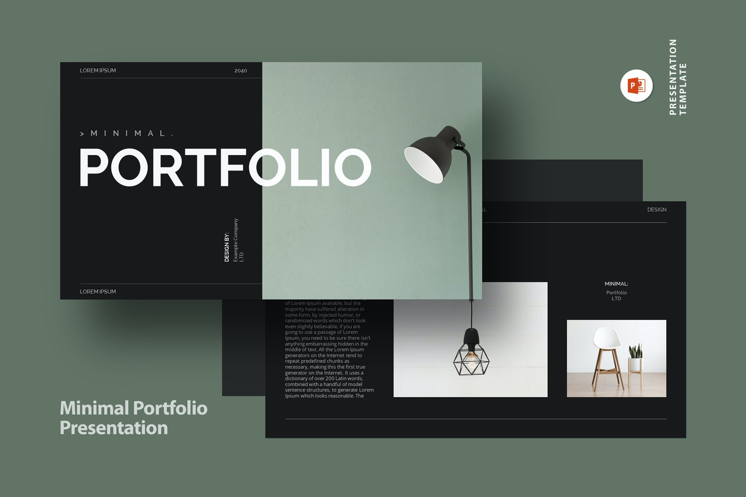 4660 创意简洁工业产品家具家居设计作品集展示PPT模版 Minimal Portfolio Presentation@GOOODME.COM