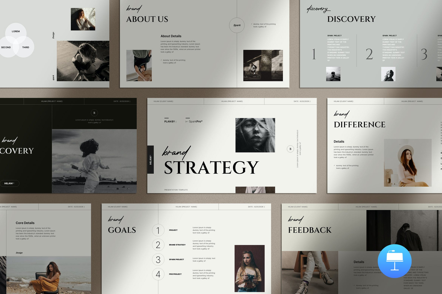 4669 简洁优雅品牌战略计划发展规划排版PPT+Keynote模版 Brand Strategy Template@GOOODME.COM