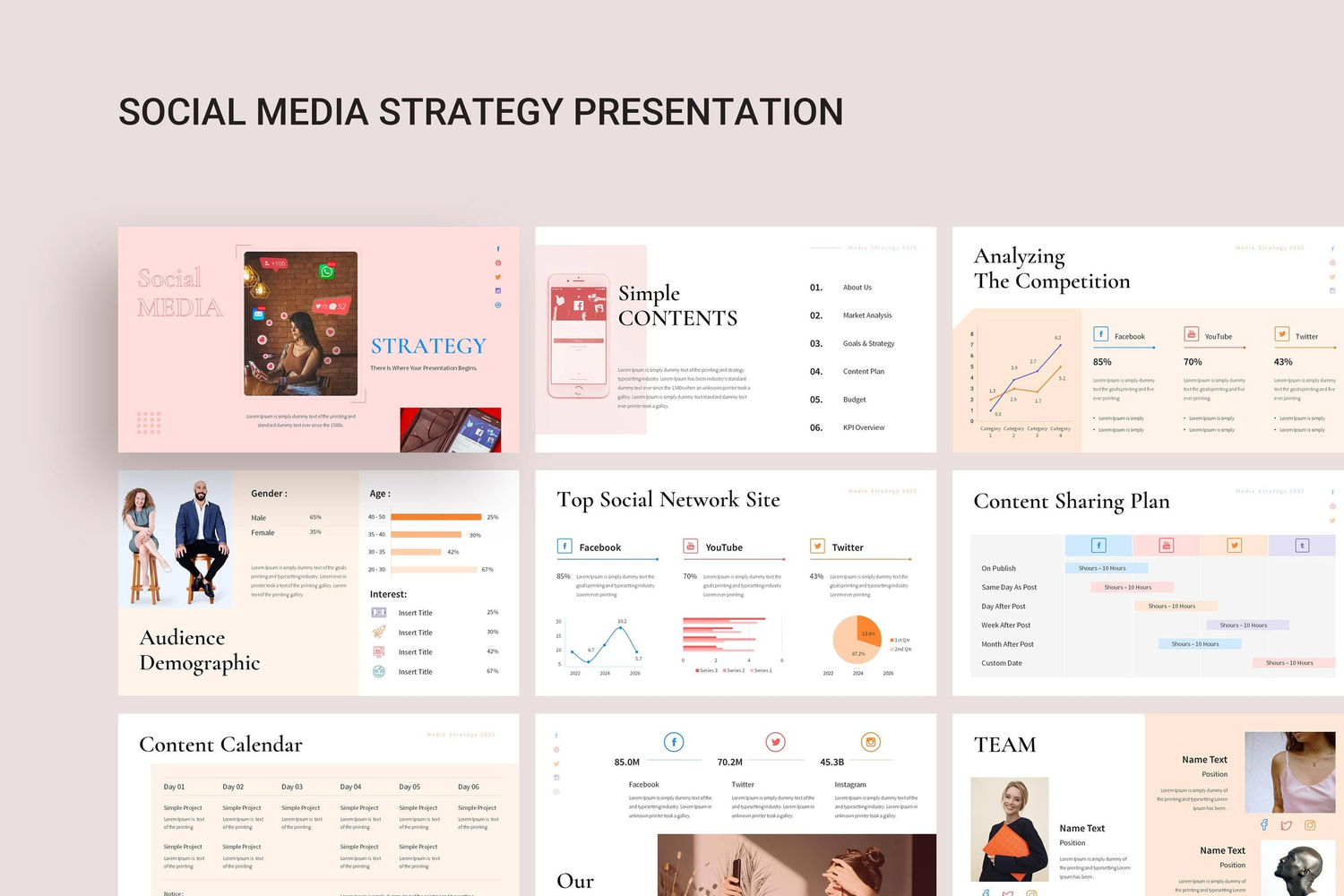 4683 市场调查报告行业数据分析图表PPT+Keynote模版 Social Media Strategy Keynote Presentation@GOOODME.COM