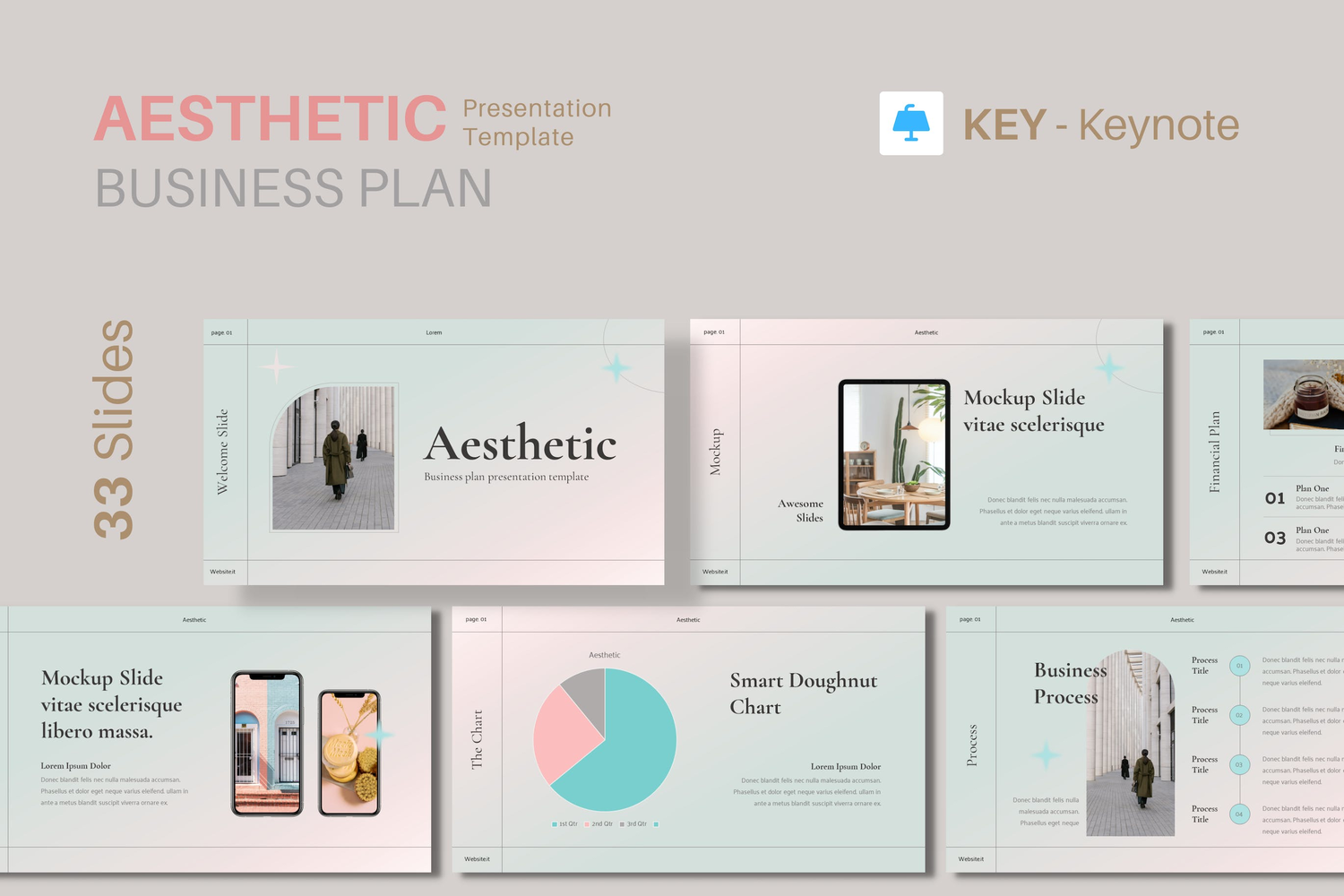 4685 优雅微渐变美学主题商业计划书Keynote模版 Aesthetic Keynote Business Plan Presentation@GOOODME.COM