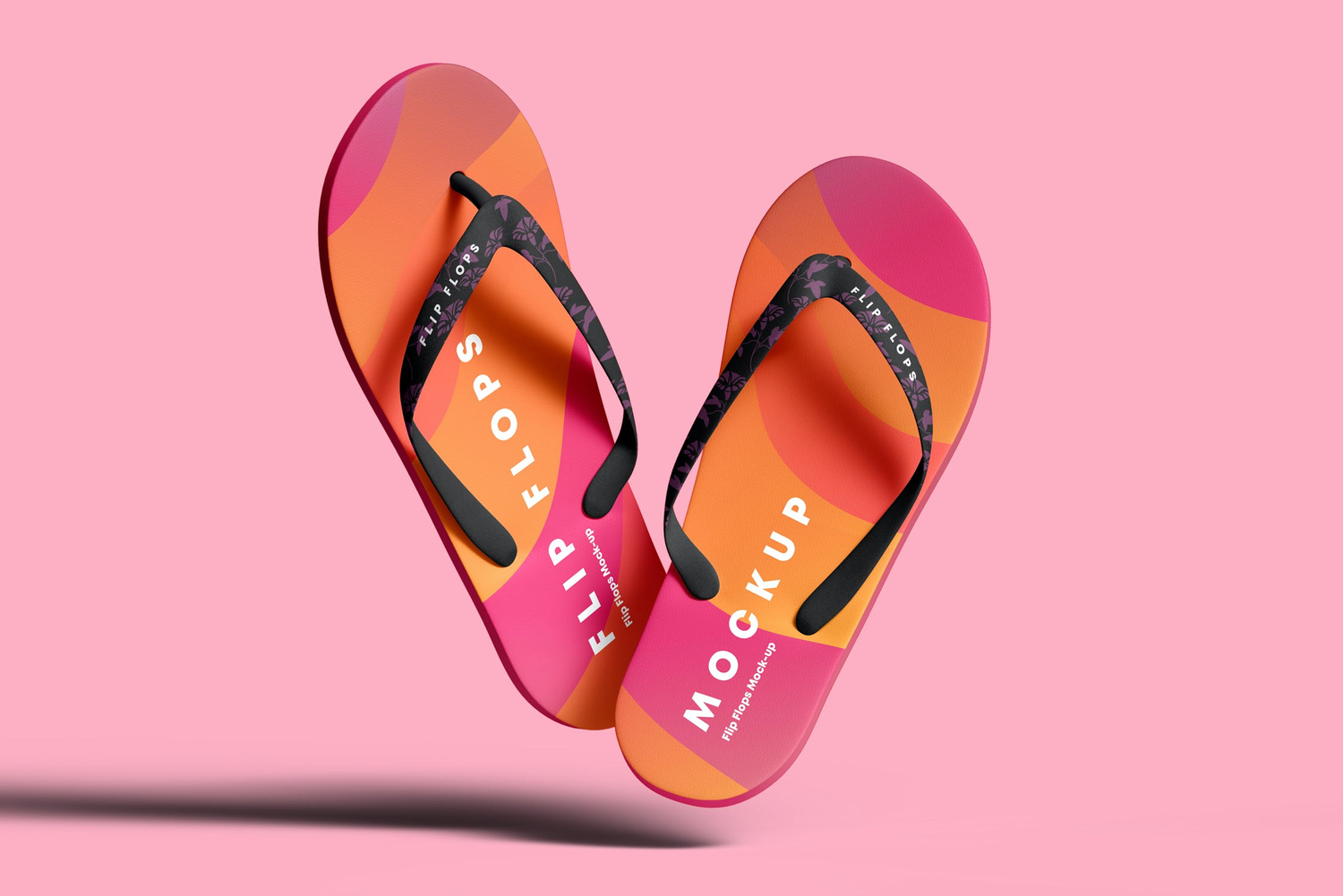 4692 6款沙滩人字拖夹脚凉鞋拖鞋印花图案设计贴图ps样机素材展示效果 Flip Flops Mock-up@GOOODME.COM