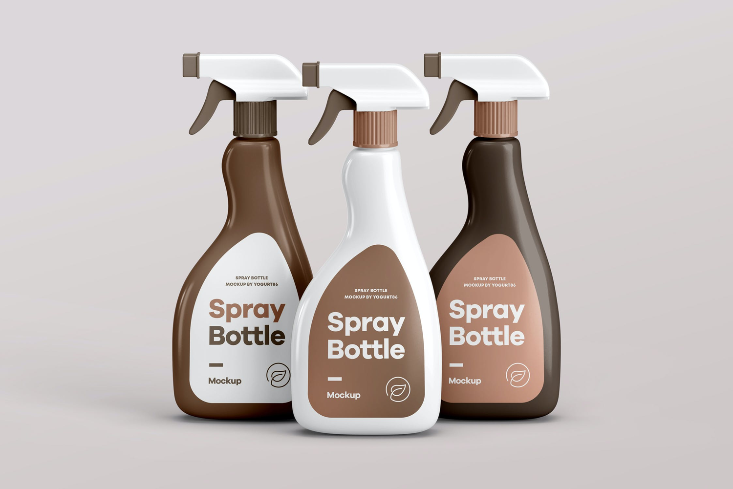 4693 6款塑料清洁剂喷雾瓶喷壶产品包装设计贴图ps样机素材展示效果图 Spray Bottle Mock-up@GOOODME.COM