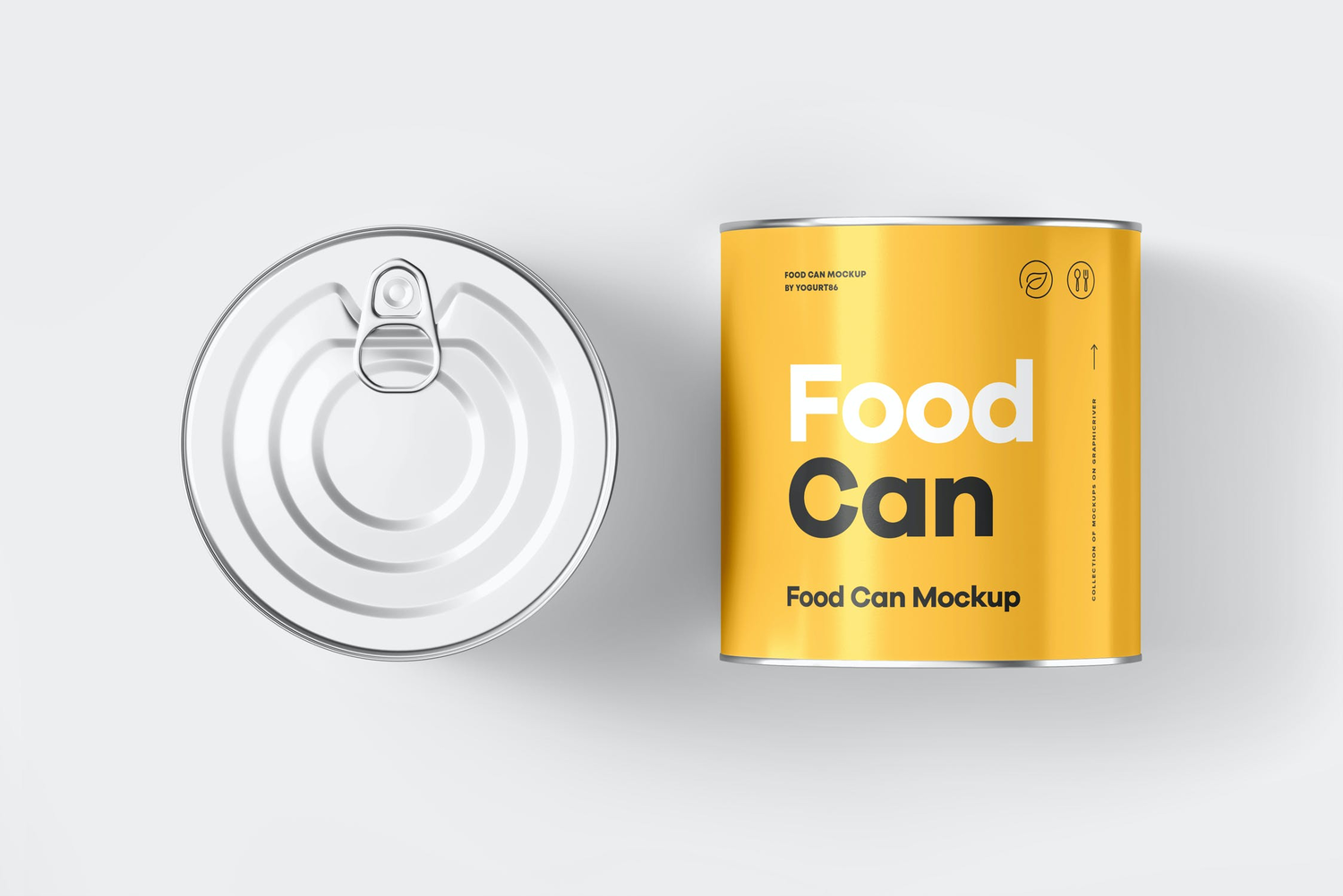 4694 6款圆形易拉罐头食品包装设计贴图ps样机素材多角度展示效果图 Food Can Mock-up@GOOODME.COM