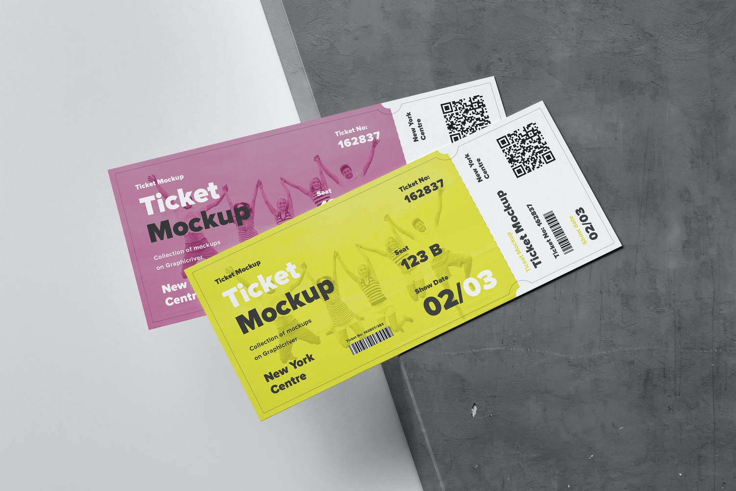 4696 7款门票入场券票券优惠券设计作品贴图ps样机素材设计模板 Ticket Mock-up@GOOODME.COM