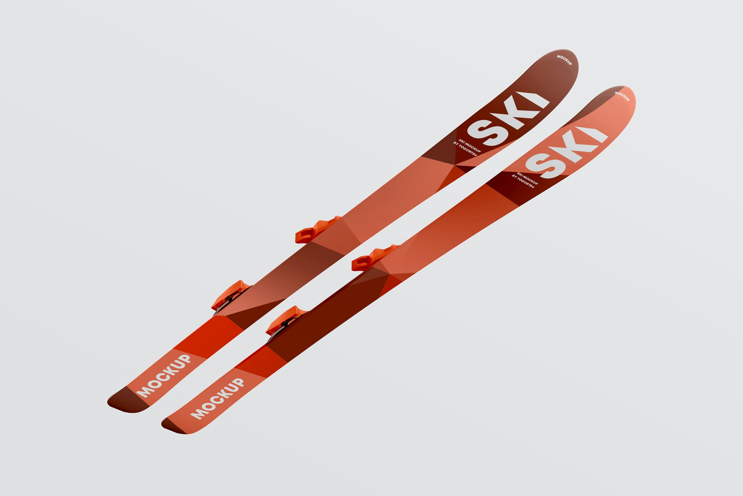 4705 8款极限运动双板滑雪板印花图案设计贴图ps样机素材展示效果图 Skis Mockup@GOOODME.COM
