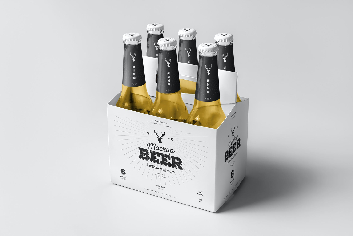4706 8款啤酒酒标组合包装多角度设计作品空白贴图ps样机素材设计模板 Beer Mock-up 5@GOOODME.COM