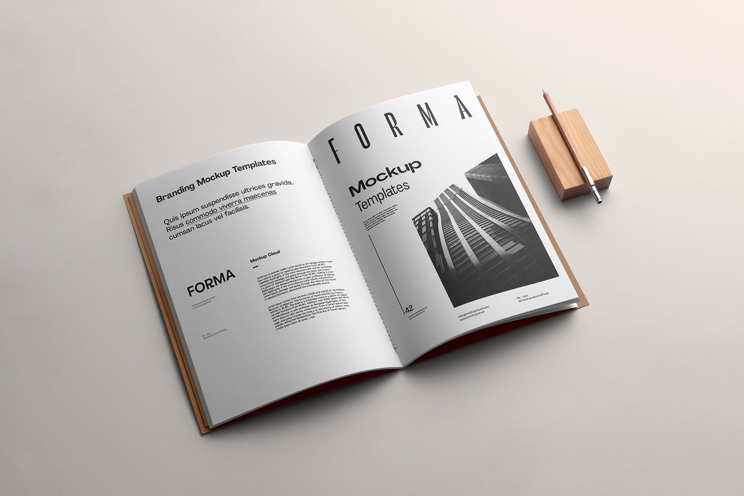 4719 9款高端质感品牌文具书籍画册vi设计贴图ps样机素材场景展示模板 Forma Branding Mockup Vol. 1@GOOODME.COM