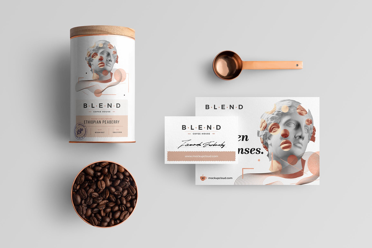 4735 10款咖啡品牌包装VI设计提案PSD样机合集 Blend – Coffeehouse Branding Mockup Vol. 3@GOOODME.COM