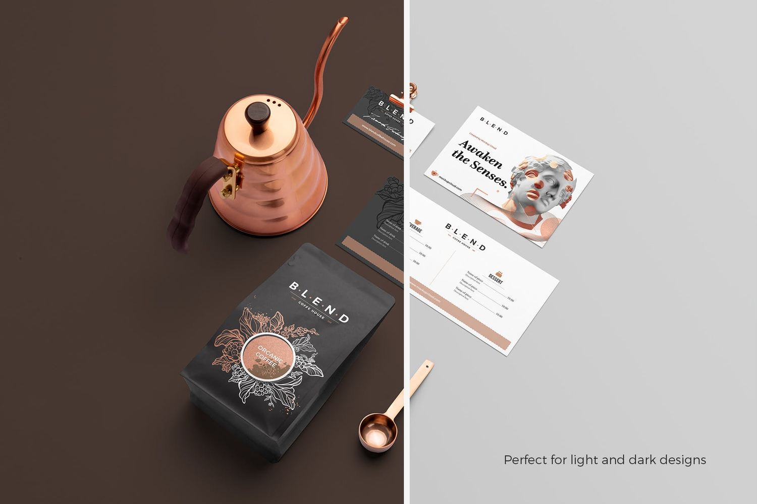 4737 11款高端咖啡品牌VI包装设计场景PSD样机 Blend – Coffeehouse Branding Mockup Vol. 1@GOOODME.COM