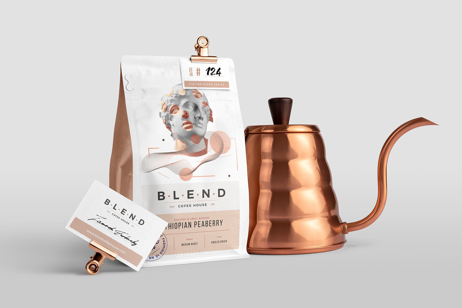 4737 11款高端咖啡品牌VI包装设计场景PSD样机 Blend – Coffeehouse Branding Mockup Vol. 1@GOOODME.COM