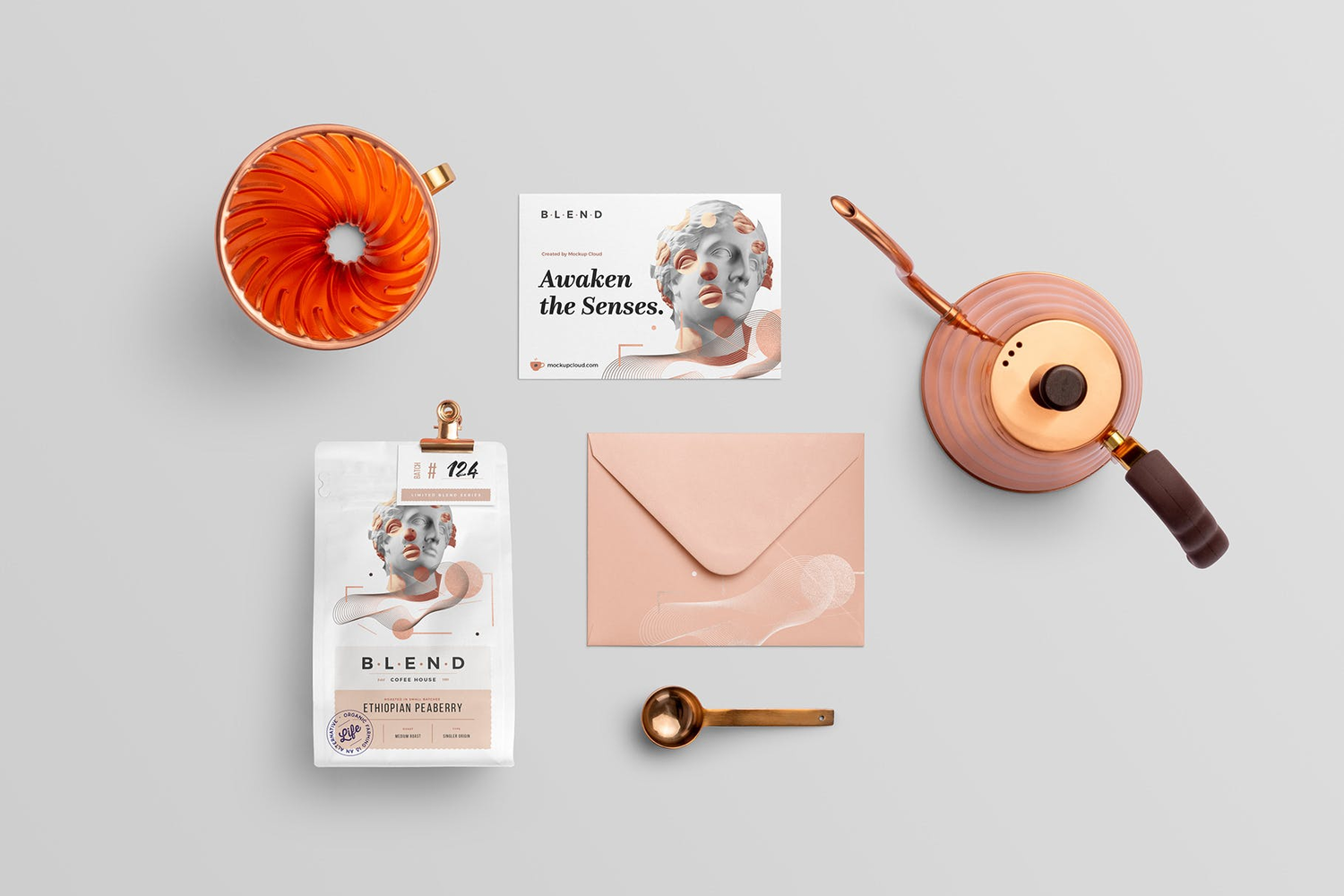 4737 11款高端咖啡品牌VI包装设计场景PSD样机 Blend – Coffeehouse Branding Mockup Vol. 1@GOOODME.COM